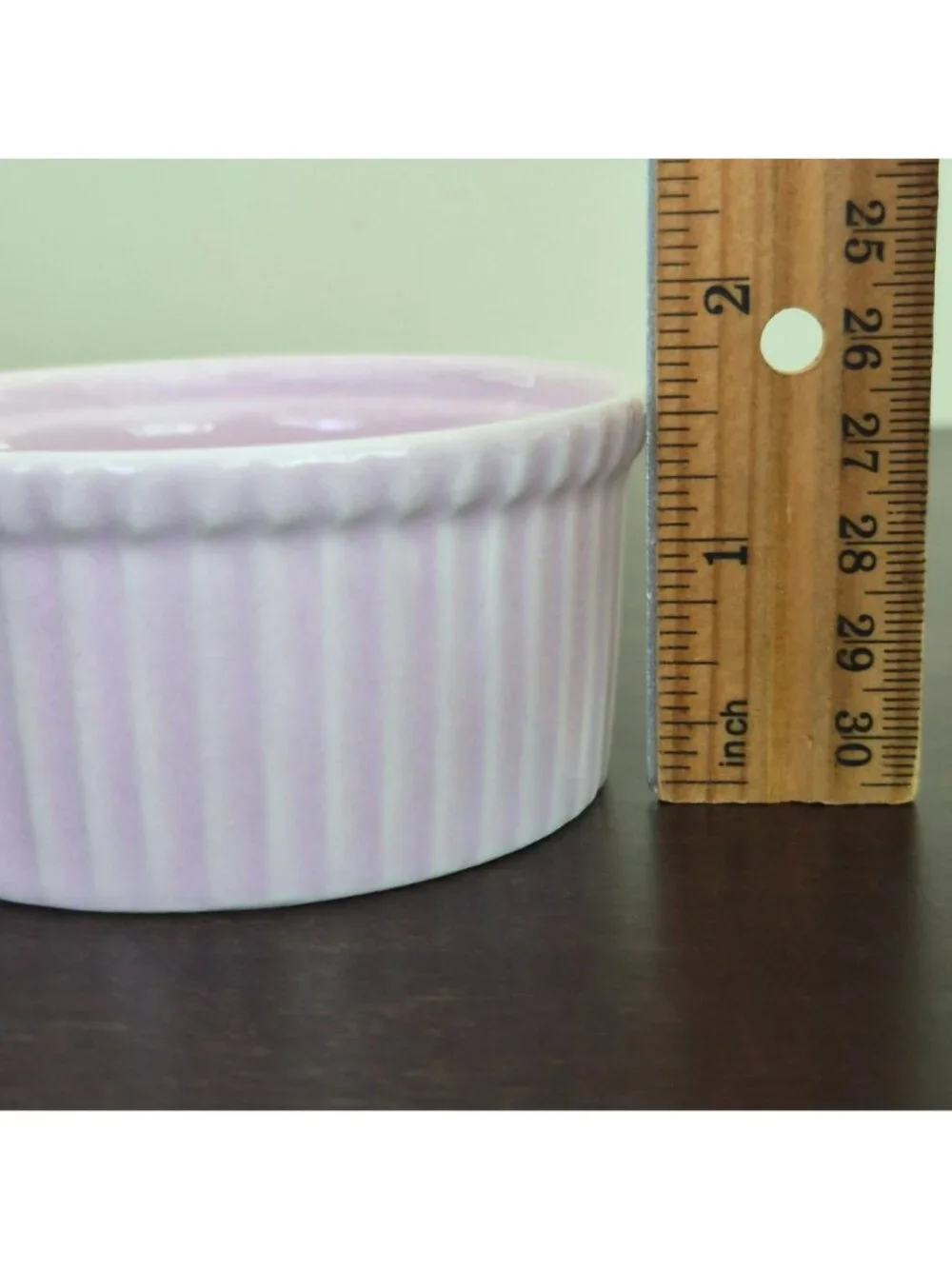 Apilco Lavender Ribbed Ramekin Set, French Porcelain Baking Dishes (Set of 2)